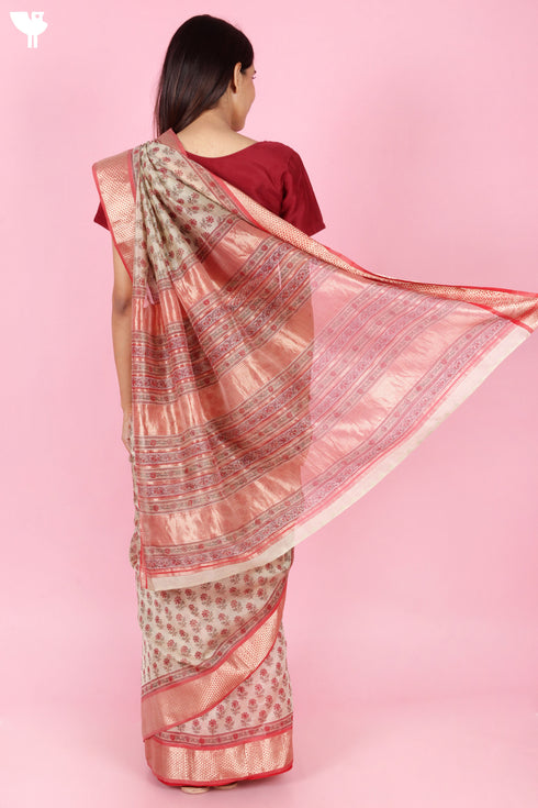 Maheshwari Saree In Block Print